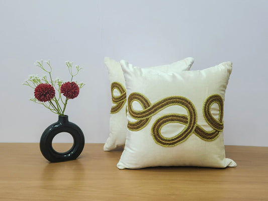 Beaded Bliss -  Off White cushion cover