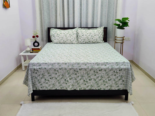 Anu- White Cotton Bedsheet