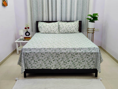 Anu- White Cotton Bedsheet
