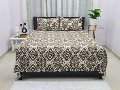 Meenal- White & Grey Bedsheet
