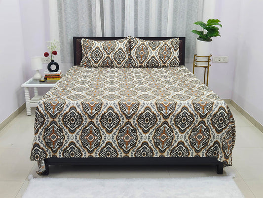 Meenal- White & Grey Bedsheet