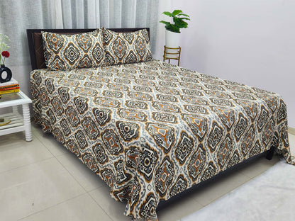Meenal- White & Grey Bedsheet