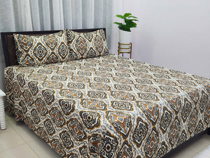 Meenal- White & Grey Bedsheet