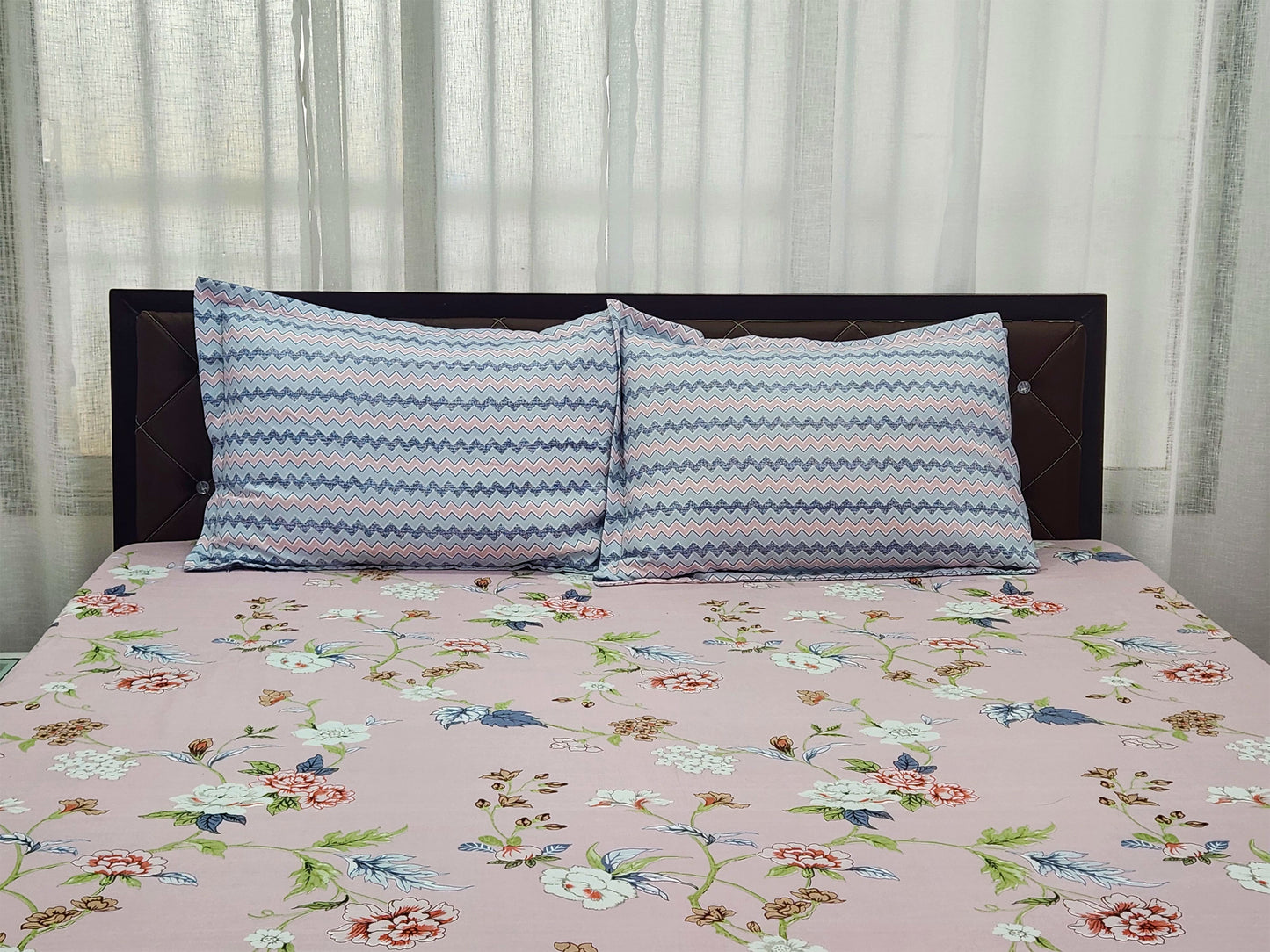 Blush Bloom- Pink Floral Bedsheet