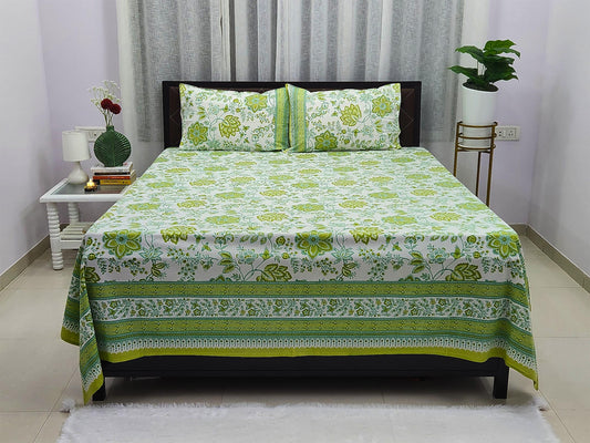 Green Gulmohar Pure Cotton Bedsheet