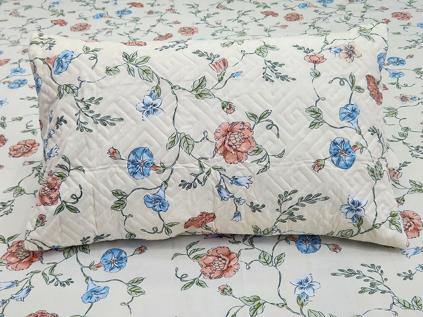 Amour Bloom- Beige Floral Bedsheet