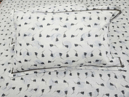 Black Rose- White Bedsheet