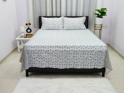 Black Rose- White Bedsheet
