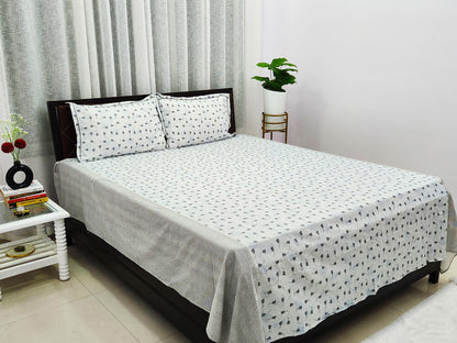 Black Rose- White Bedsheet