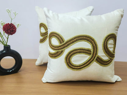Beaded Bliss -  Off White cushion cover
