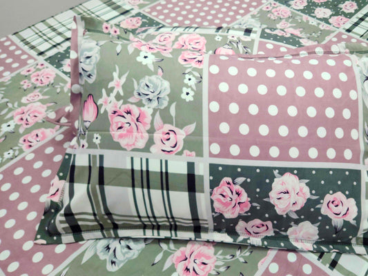 Zoe- White & Pink Floral Bedsheet