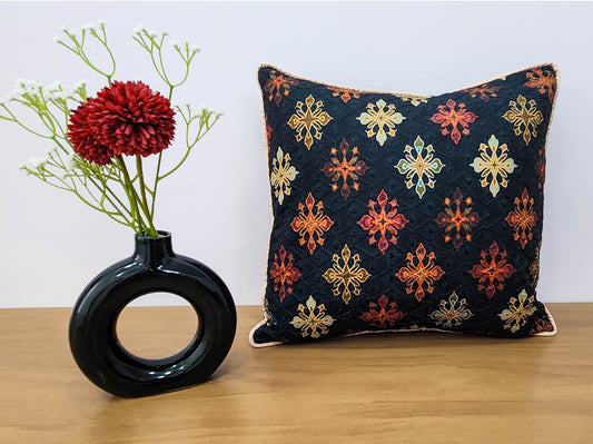 Ethnic Charm Black Cushion Cover