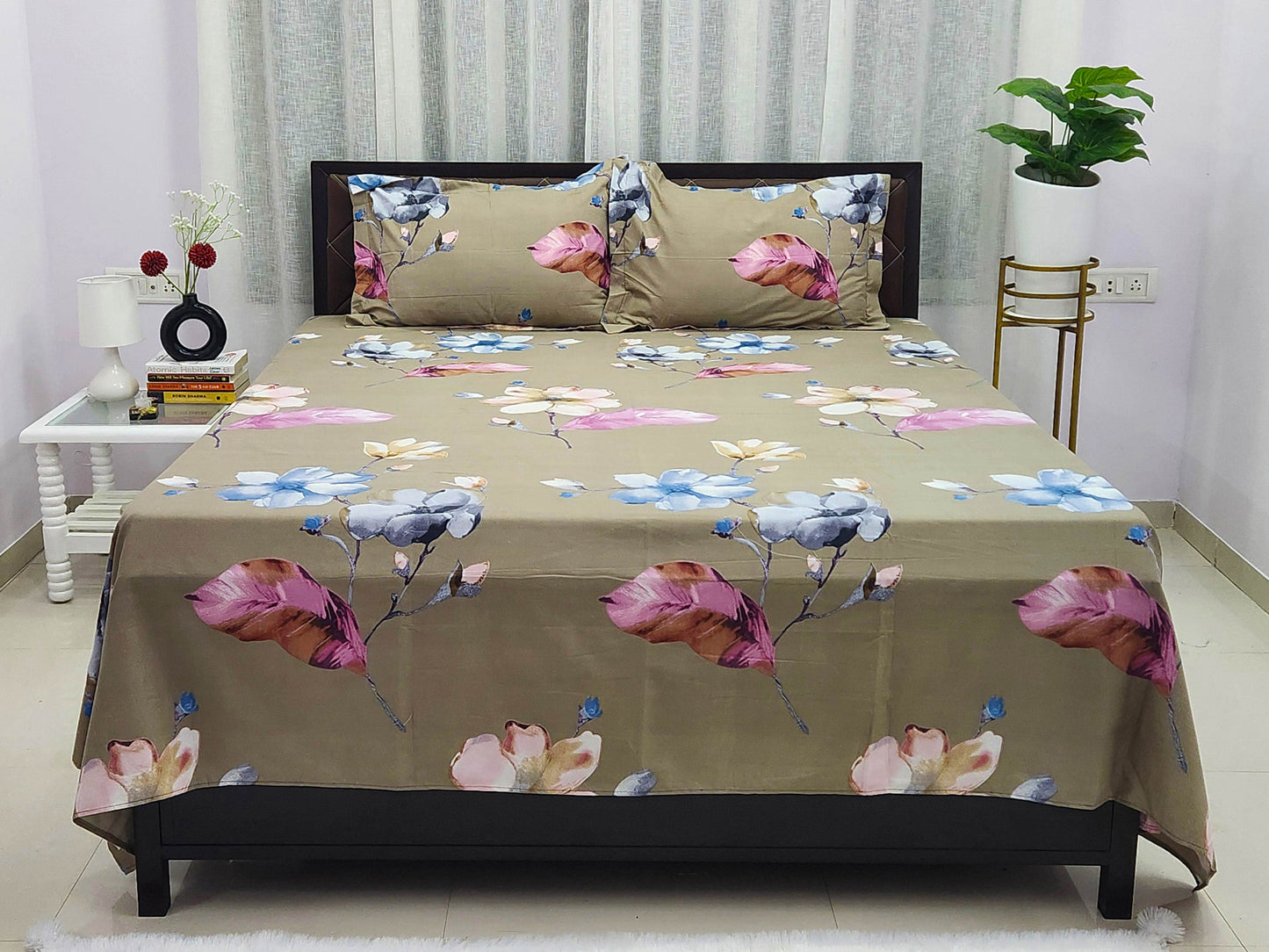 Grey- Meadow Bedsheet