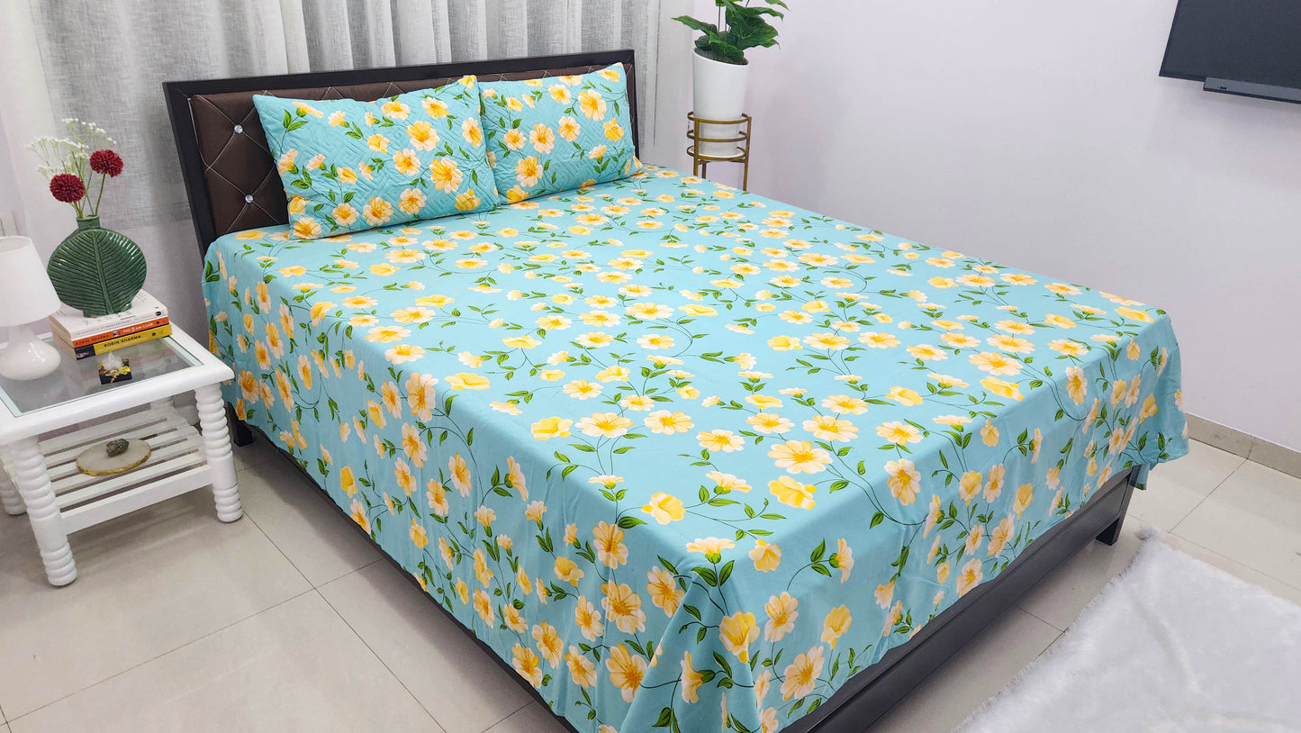 Floral Dream- Green Bedsheet