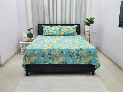 Floral Dream- Green Bedsheet