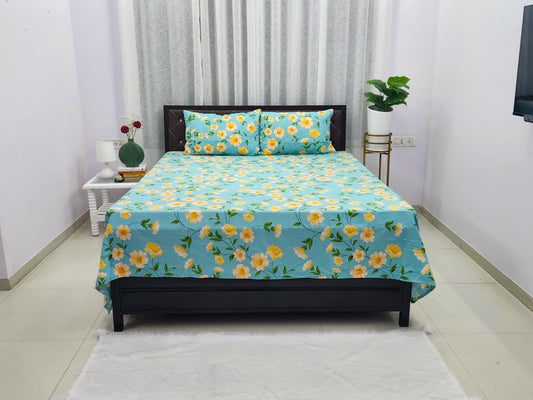 Floral Dream- Green Bedsheet