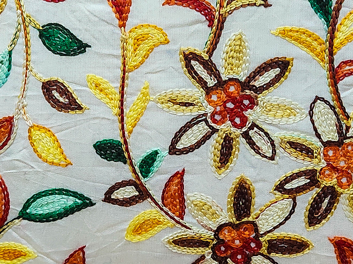 Floral Elegance Off White Cushion Cover