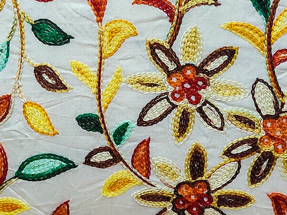 Floral Elegance Off White Cushion Cover