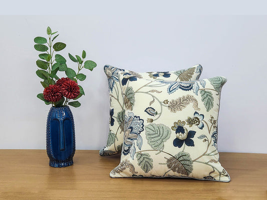 Blue Floral Charm Cushion Cover