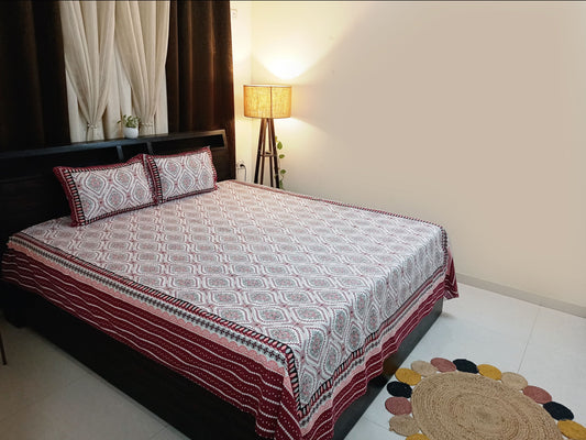 Aditi - Red Ethnic Bedsheet