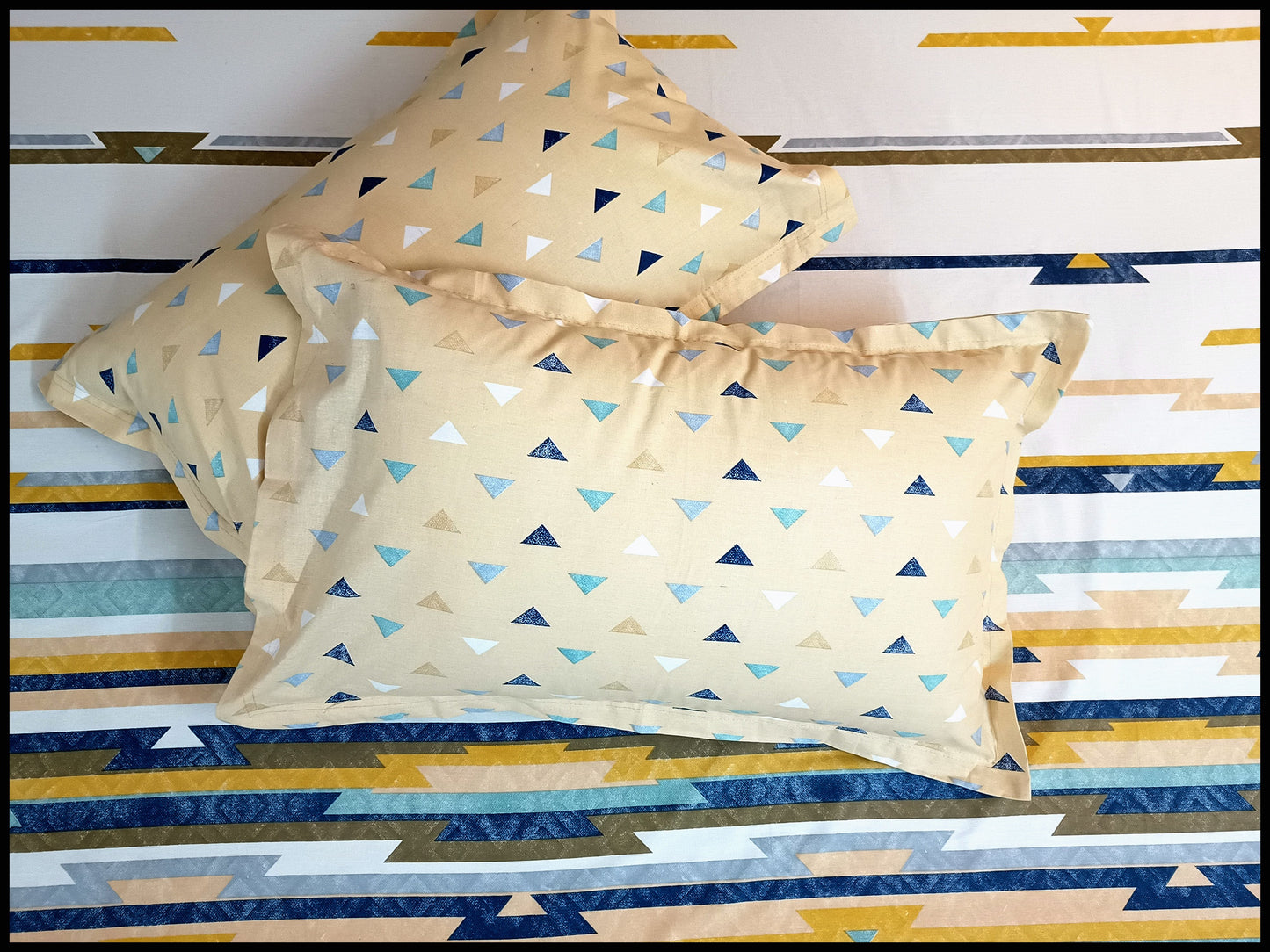 Aisha - Yellow Striped Designer Bedsheet
