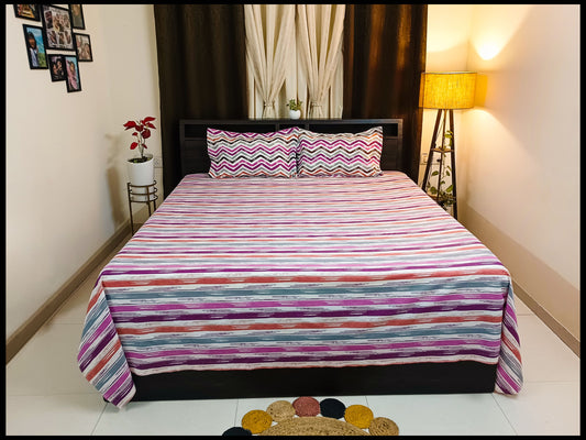 Coralin - Pink Abstract Bedsheet
