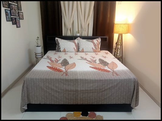 Ira - Brown Designer Bedsheet