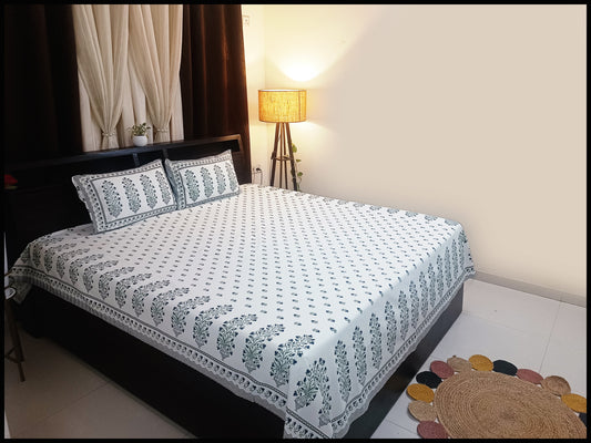 Ziya - White Ethnic Bedsheet