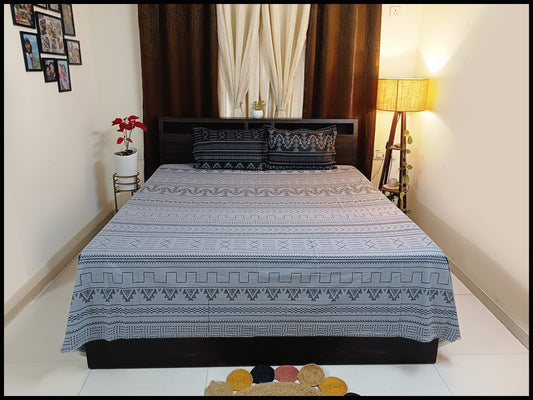 Zina - Grey Designer Bedsheet